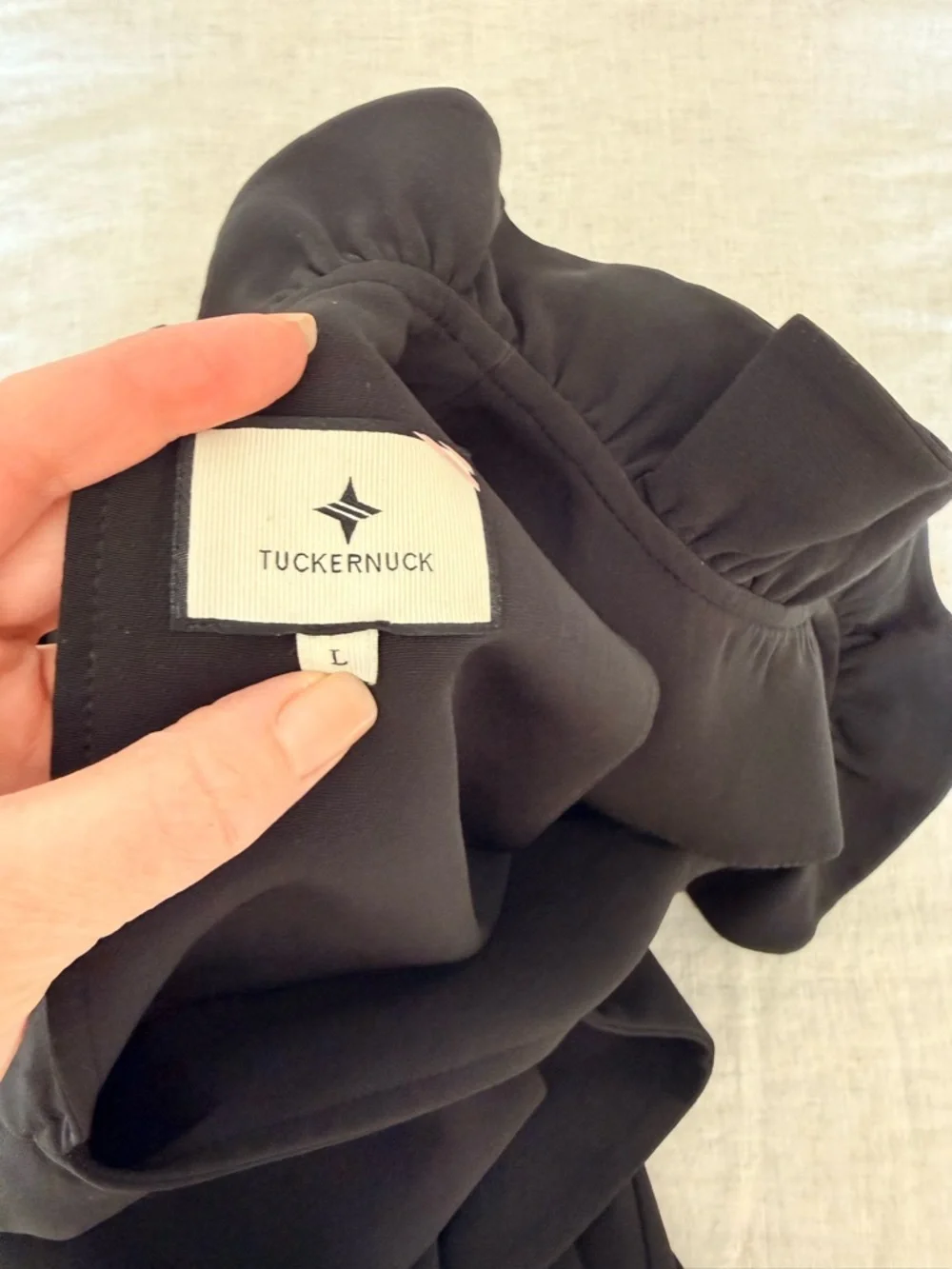 Tuckernuck Black Mini Dress with Ruffle Neck - Picture 3 of 3